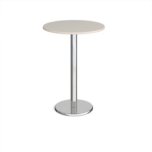 Pisa circular poseur table with round chrome base 800mm - Light Grey - PPC800-LG