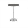 Pisa circular poseur table with round chrome base 800mm - Onyx Grey - PPC800-OG