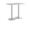 Pisa rectangular poseur table with round chrome bases 1200mm x 800mm - Light Grey - PPR1200-LG