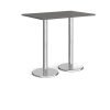 Pisa rectangular poseur table with round chrome bases 1200mm x 800mm - Onyx Grey - PPR1200-OG