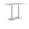 Pisa rectangular poseur table with round chrome bases 1400mm x 800mm - Light Grey - PPR1400-LG