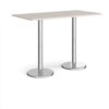 Pisa rectangular poseur table with round chrome bases 1600mm x 800mm - Light Grey - PPR1600-LG