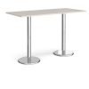 Pisa rectangular poseur table with round chrome bases 1800mm x 800mm - Light Grey - PPR1800-LG