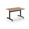 Pro Flip Rectangular Table 1200 x 800 Black Frame Beech Top - PROFL12-K-B