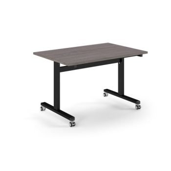 Pro Flip Rectangular Table 1200 x 800 Black Frame Grey Oak Top - PROFL12-K-GO