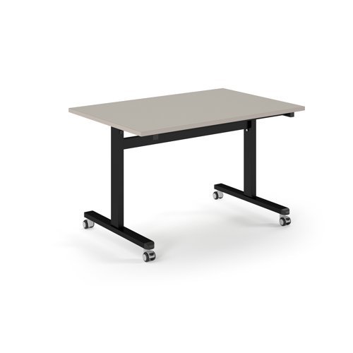 Pro Flip Rectangular Table 1200 x 800 Black Frame Light Grey Top - PROFL12-K-LG