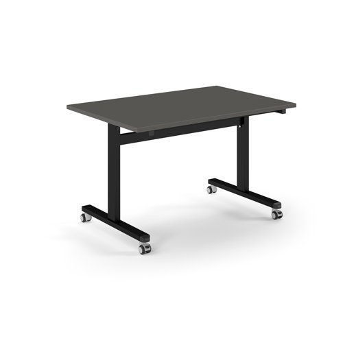 Pro Flip Rectangular Table 1200 x 800 Black Frame Onyx Grey Top - PROFL12-K-OG