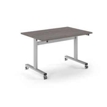 Pro Flip Rectangular Table 1200 x 800 Silver Frame Grey Oak Top - PROFL12-S-GO