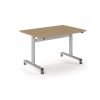 Pro Flip Rectangular Table 1200 x 800 Silver Frame Kendal Oak Top - PROFL12-S-KO
