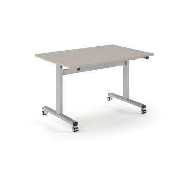 Pro Flip Rectangular Table 1200 x 800 Silver Frame Light Grey Top - PROFL12-S-LG