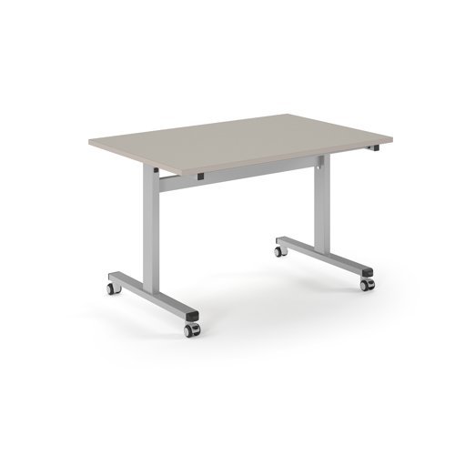 Pro Flip Rectangular Table 1200 x 800 Silver Frame Light Grey Top - PROFL12-S-LG