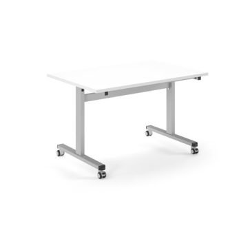 Pro Flip Rectangular Table 1200 x 800 Silver Frame White Top - PROFL12-S-WH