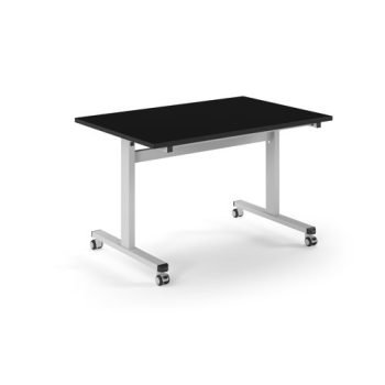 Pro Flip Rectangular Table 1200 x 800 White Frame Black Top - PROFL12-WH-BK