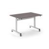 Pro Flip Rectangular Table 1200 x 800 White Frame Grey Oak Top - PROFL12-WH-GO