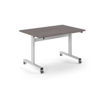 Pro Flip Rectangular Table 1200 x 800 White Frame Grey Oak Top - PROFL12-WH-GO