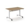 Pro Flip Rectangular Table 1200 x 800 White Frame Kendal Oak Top - PROFL12-WH-KO