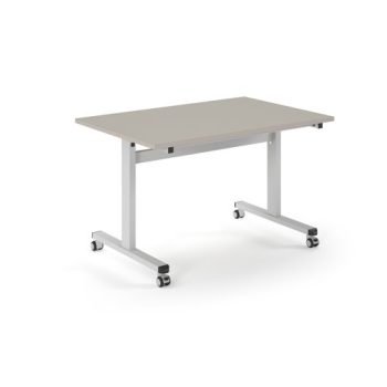Pro Flip Rectangular Table 1200 x 800 White Frame Light Grey Top - PROFL12-WH-LG