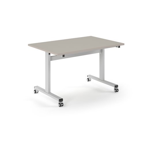 Pro Flip Rectangular Table 1200 x 800 White Frame Light Grey Top - PROFL12-WH-LG