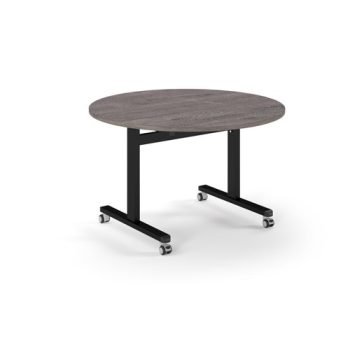 Pro Flip Circular Table 1200 Dia Black Grey Oak Top - PROFL12C-K-GO