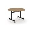 Pro Flip Circular Table 1200 Dia Black Kendal oakTop - PROFL12C-K-KO