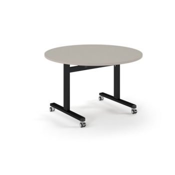 Pro Flip Circular Table 1200 Dia Black Light Grey Top - PROFL12C-K-LG
