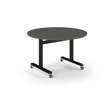Pro Flip Circular Table 1200 Dia Black Onyx Grey Top - PROFL12C-K-OG