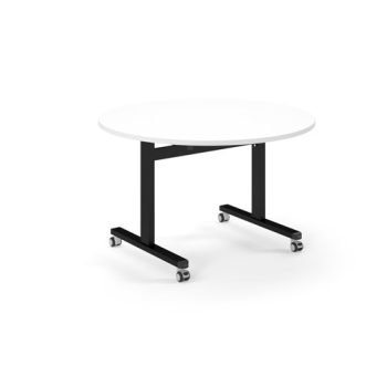 Pro Flip Circular Table 1200 Dia Black White Top - PROFL12C-K-WH