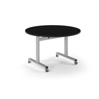 Pro Flip Circular Table 1200 Dia Silver Black Top - PROFL12C-S-BK
