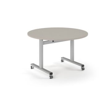 Pro Flip Circular Table 1200 Dia Silver Light Grey Top - PROFL12C-S-LG