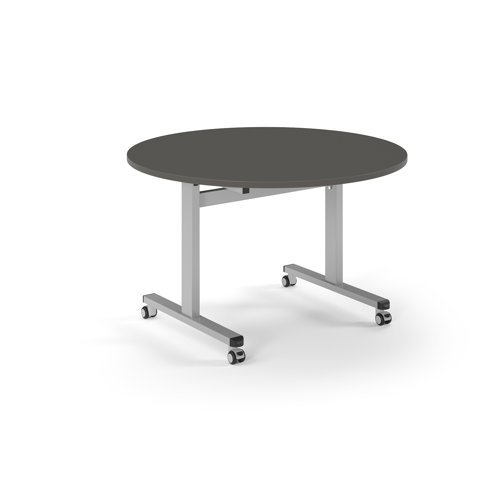 Pro Flip Circular Table 1200 Dia Silver Onyx Grey Top - PROFL12C-S-OG