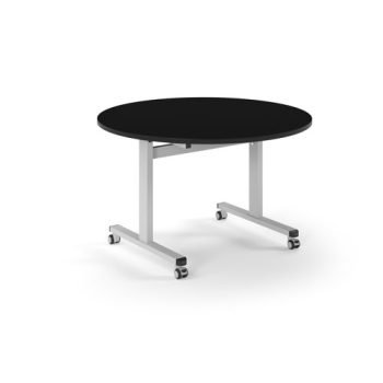 Pro Flip Circular Table 1200 Dia White Black Top - PROFL12C-WH-BK