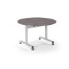 Pro Flip Circular Table 1200 Dia White Grey Oak Top - PROFL12C-WH-GO