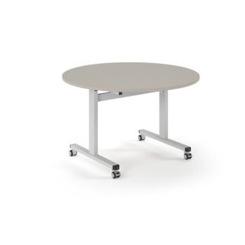 Pro Flip Circular Table 1200 Dia White Light GreyTop - PROFL12C-WH-LG