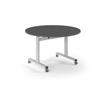 Pro Flip Circular Table 1200 Dia White Onyx Grey Top - PROFL12C-WH-OG