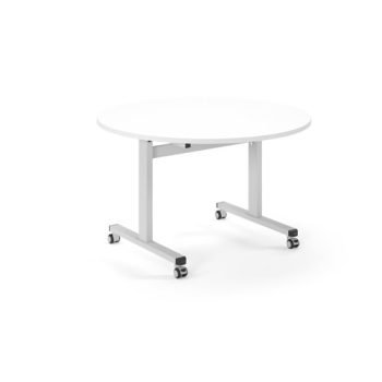 Pro Flip Circular Table 1200 Dia White White Top - PROFL12C-WH-WH