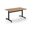 Pro Flip Rectangular Table 1400 x 800 Black Frame Beech Top - PROFL14-K-B