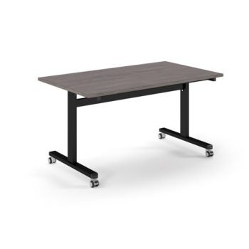 Pro Flip Rectangular Table 1400 x 800 Black Frame Grey Oak Top - PROFL14-K-GO