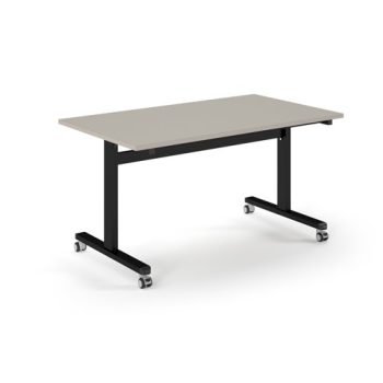 Pro Flip Rectangular Table 1400 x 800 Black Frame Light Grey Top - PROFL14-K-LG