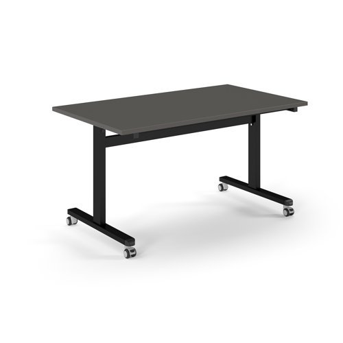 Pro Flip Rectangular Table 1400 x 800 Black Frame Onyx Grey Top - PROFL14-K-OG