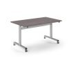 Pro Flip Rectangular Table 1400 x 800 Silver Frame Grey Oak Top - PROFL14-S-GO