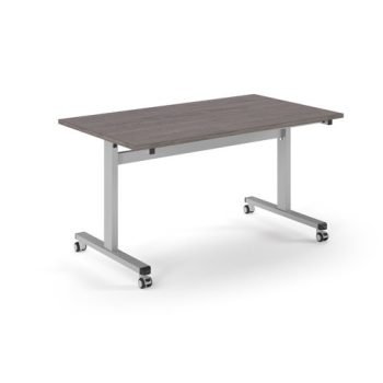Pro Flip Rectangular Table 1400 x 800 Silver Frame Grey Oak Top - PROFL14-S-GO