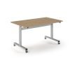 Pro Flip Rectangular Table 1400 x 800 Silver Frame Kendal Oak Top - PROFL14-S-KO