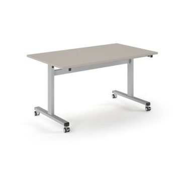 Pro Flip Rectangular Table 1400 x 800 Silver Frame Light Grey Top - PROFL14-S-LG