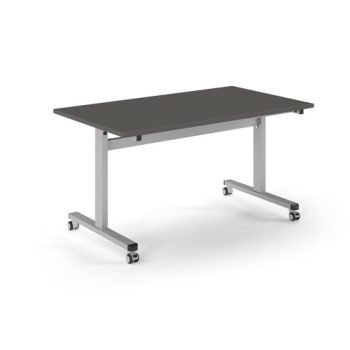 Pro Flip Rectangular Table 1400 x 800 Silver Frame Onyx Grey Top - PROFL14-S-OG