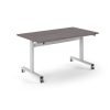 Pro Flip Rectangular Table 1400 x 800 White Frame Grey Oak Top - PROFL14-WH-GO