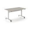 Pro Flip Rectangular Table 1400 x 800 White Frame Light Grey Top - PROFL14-WH-LG