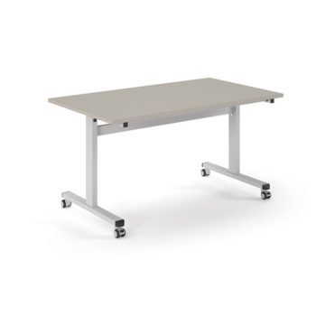 Pro Flip Rectangular Table 1400 x 800 White Frame Light Grey Top - PROFL14-WH-LG