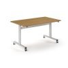 Pro Flip Rectangular Table 1400 x 800 White Frame Oak Top - PROFL14-WH-O