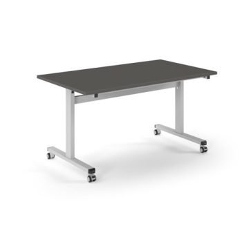 Pro Flip Rectangular Table 1400 x 800 White Frame Onyx Grey Top - PROFL14-WH-OG