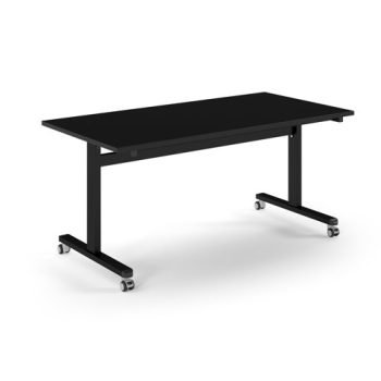 Pro Flip Rectangular Table 1600 x 800 Black Frame Black Top - PROFL16-K-BK